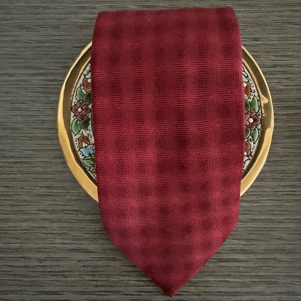 Authentic Vintage Hermes Paris‎ 100% Silk Plaid Patterned Tie Made in France - Picture 5 of 10